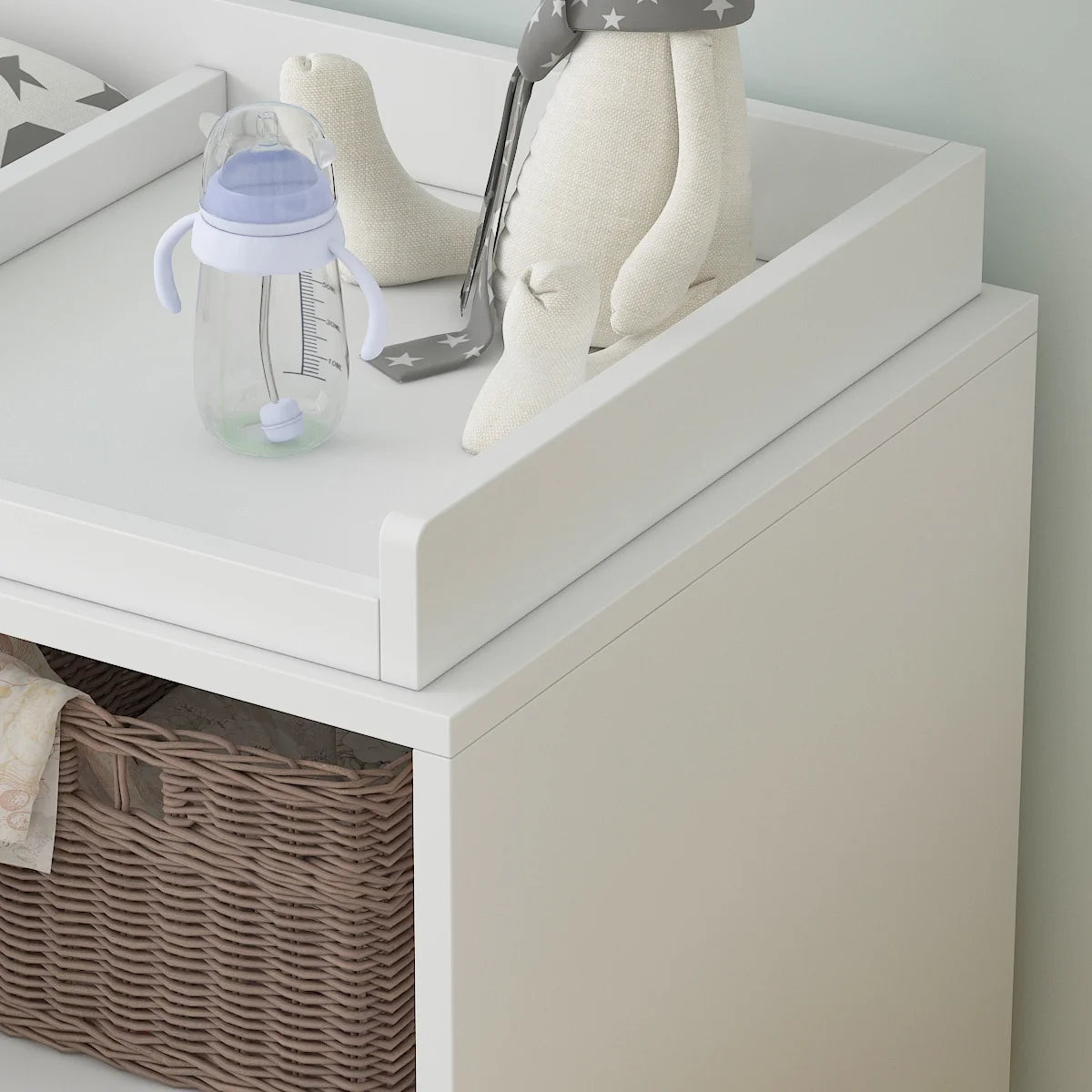 White 5 Drawer Baby Changing Table Dresser with Storage C411771