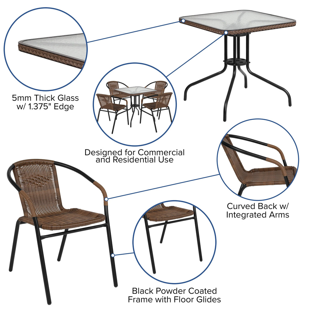 Lightweight 5-piece Outdoor Dining Set T312