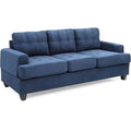 Navy Blue Microsuede Sofa M7478