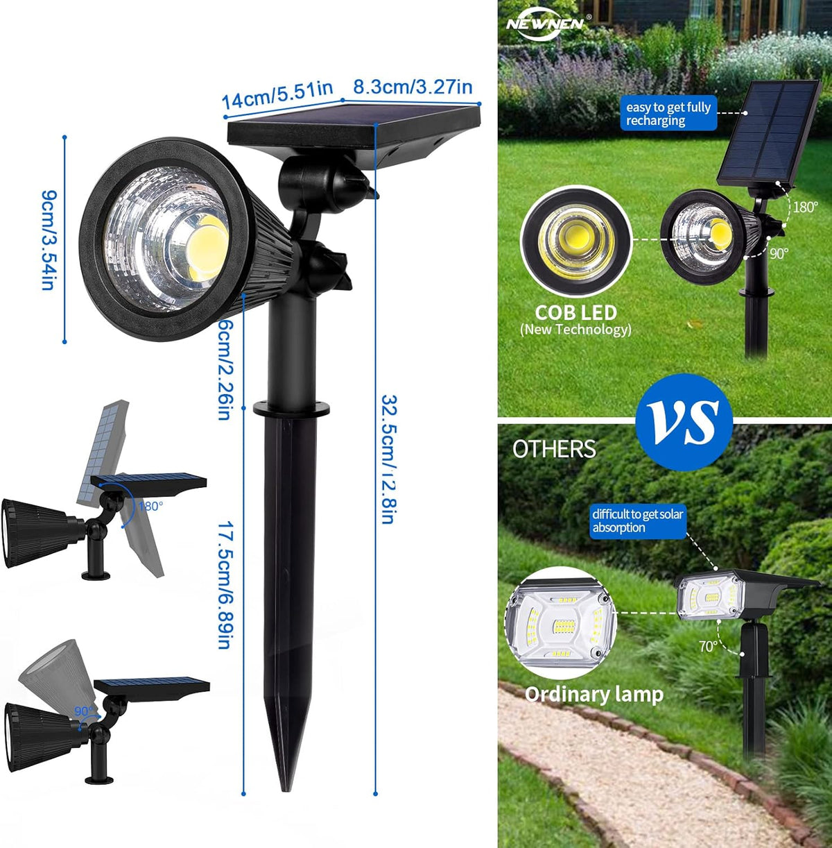 4 Pack Adjustable Solar Spot Lights D38257
