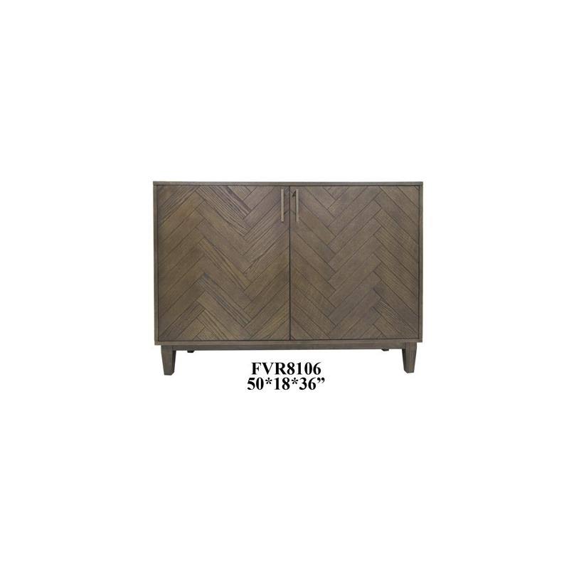 2 Door Oak Chevron Cabinet F20494