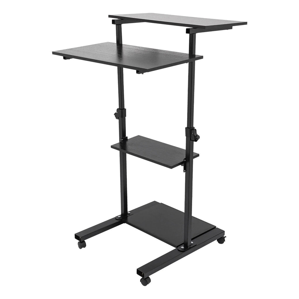 Black Adjustable Mobile Standing Desk C6315