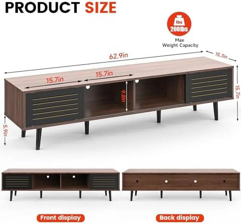 Mid Century Modern TV Stand for 55/60/65 inch TV with Cabinets V967