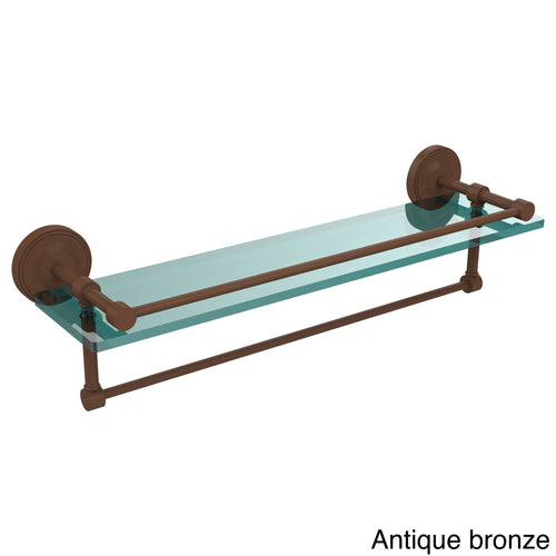 22 in. Gallery Glass Shelf with Towel Bar Antique Bronze Q950480