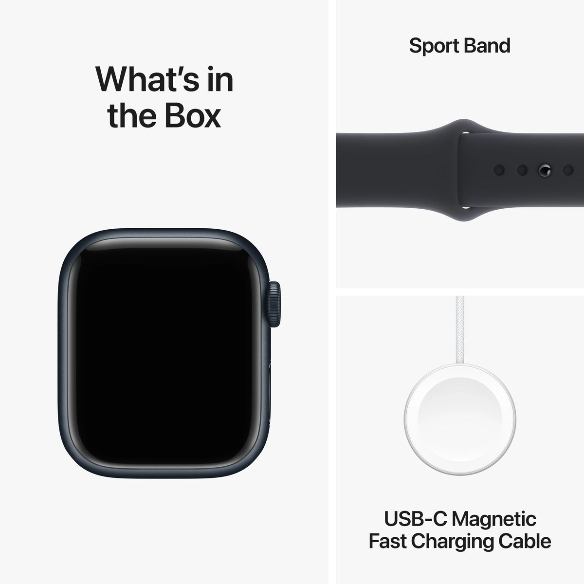 Apple Watch Series 9 GPS + Cellular 41mm Midnight Aluminum Case with Midnight Sport Band - M/L G374131