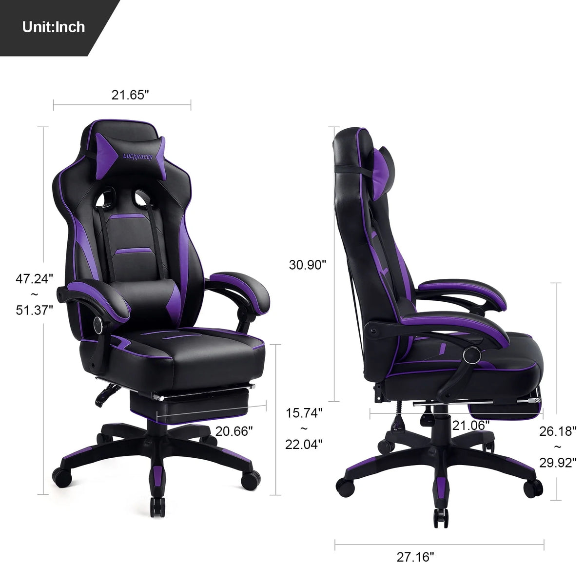 Purple Ergonomic Swivel Gaming Chair B86060