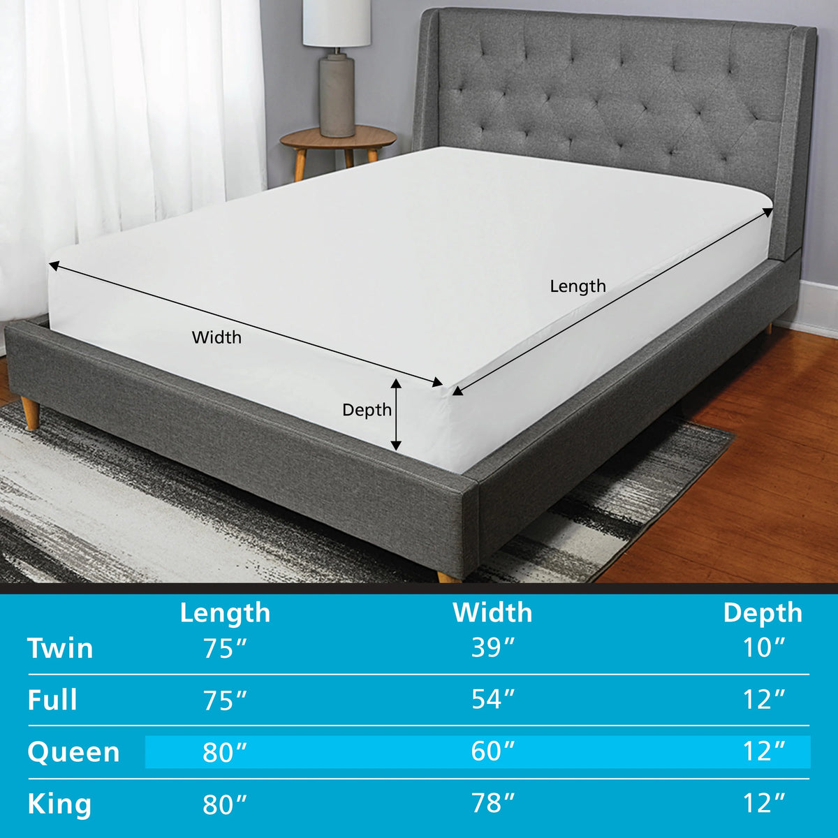 Waterproof EVA Fitted Mattress Protector King Q959