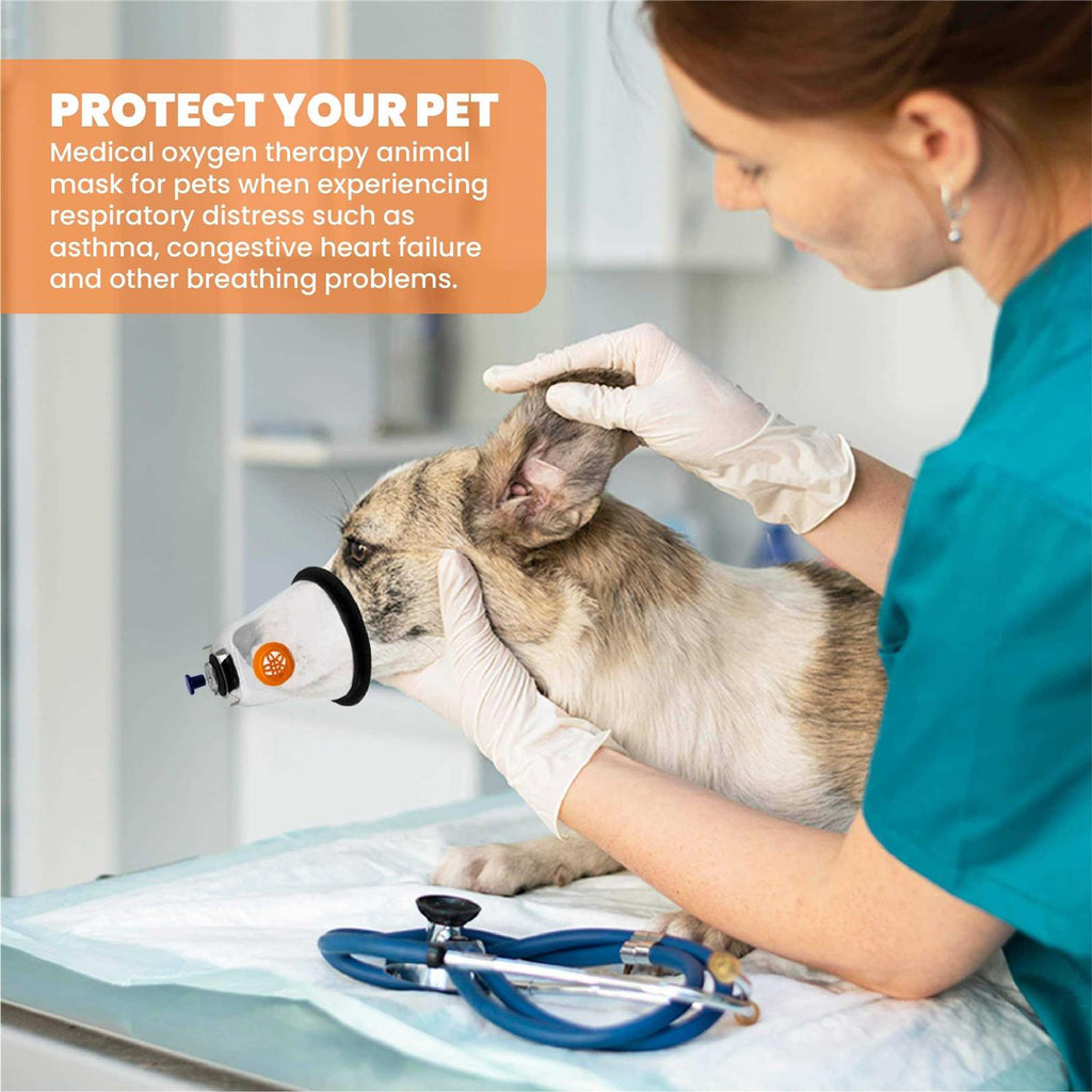Medical Pet Oxygen Mask for Dogs And Cats With 6 Feet Tubing And Silicone Strap J934167