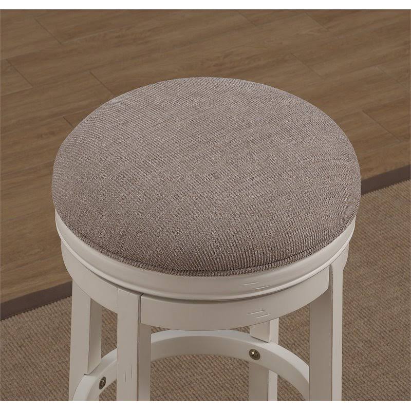 Distressed Antique White Backless Bar Stool E482591