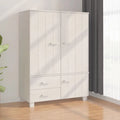 Pine Wood Wardrobe with Doors and Drawers W95586