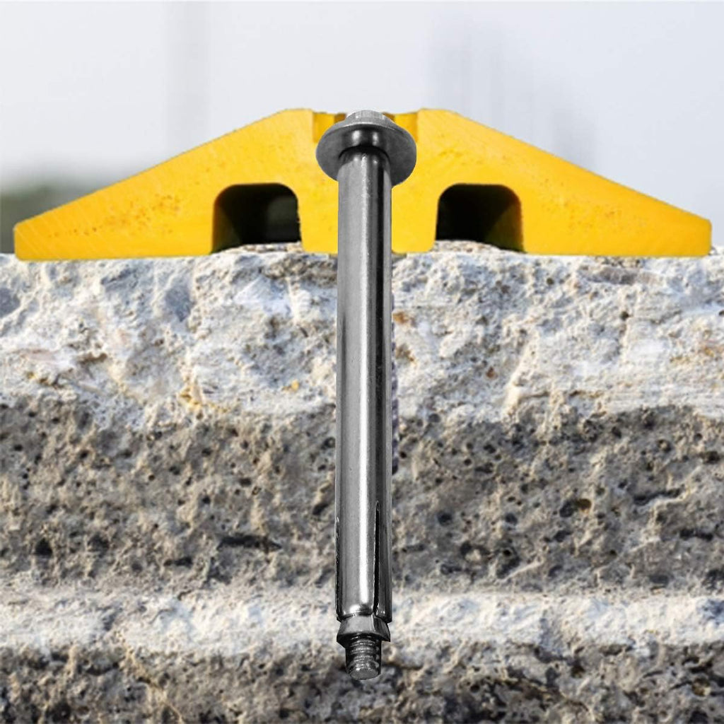 2 Channel Heavy Duty Rubber Speed Bumps with 3 Bolts, Pack of 2 C981