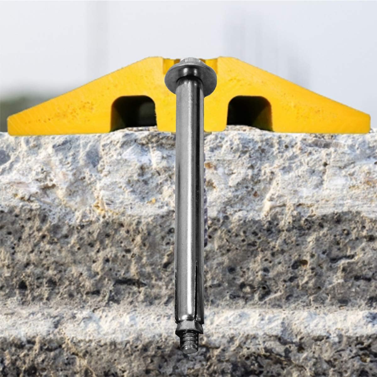 2 Channel Heavy Duty Rubber Speed Bumps with 3 Bolts, Pack of 2 C981