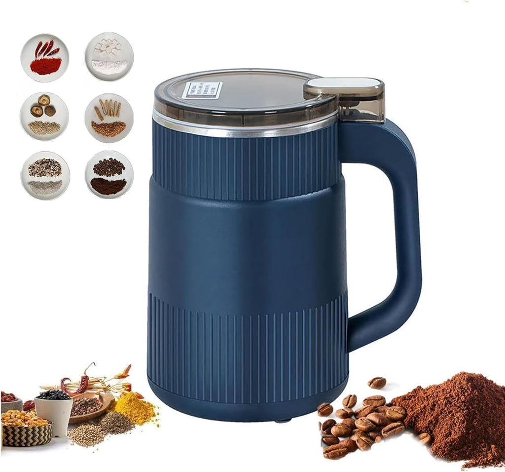 Blue Electric Coffee Grinder with 304 Stainless Steel Blade W853