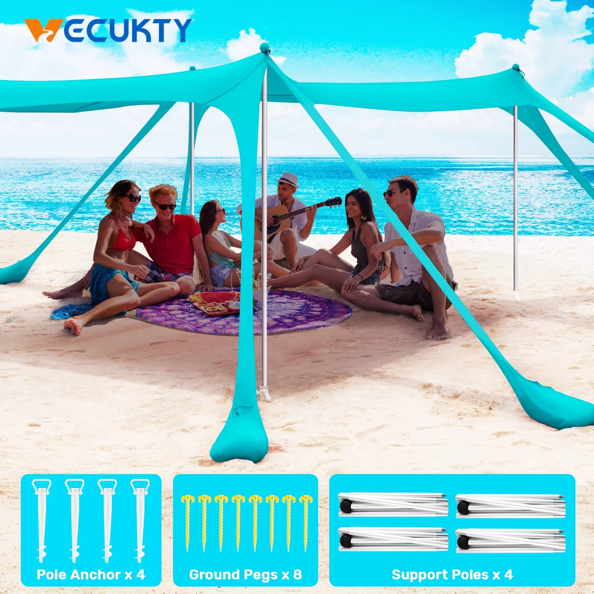 10x10ft Beach Canopy Sun Shelter X333