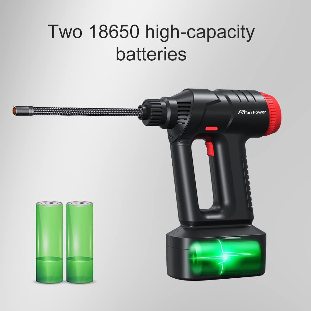 12V Cordless Car Tire Pump with Digital Pressure Gauge, LED Light, Rechargeable Battery Pack, Pack of 2 D28053