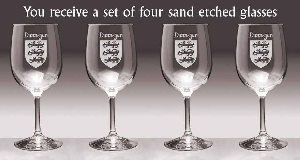Irish Coat of Arms Wine Glasses Set of 4 J1021