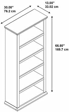 Antique Cherry 5-Shelf Bookcase T3200