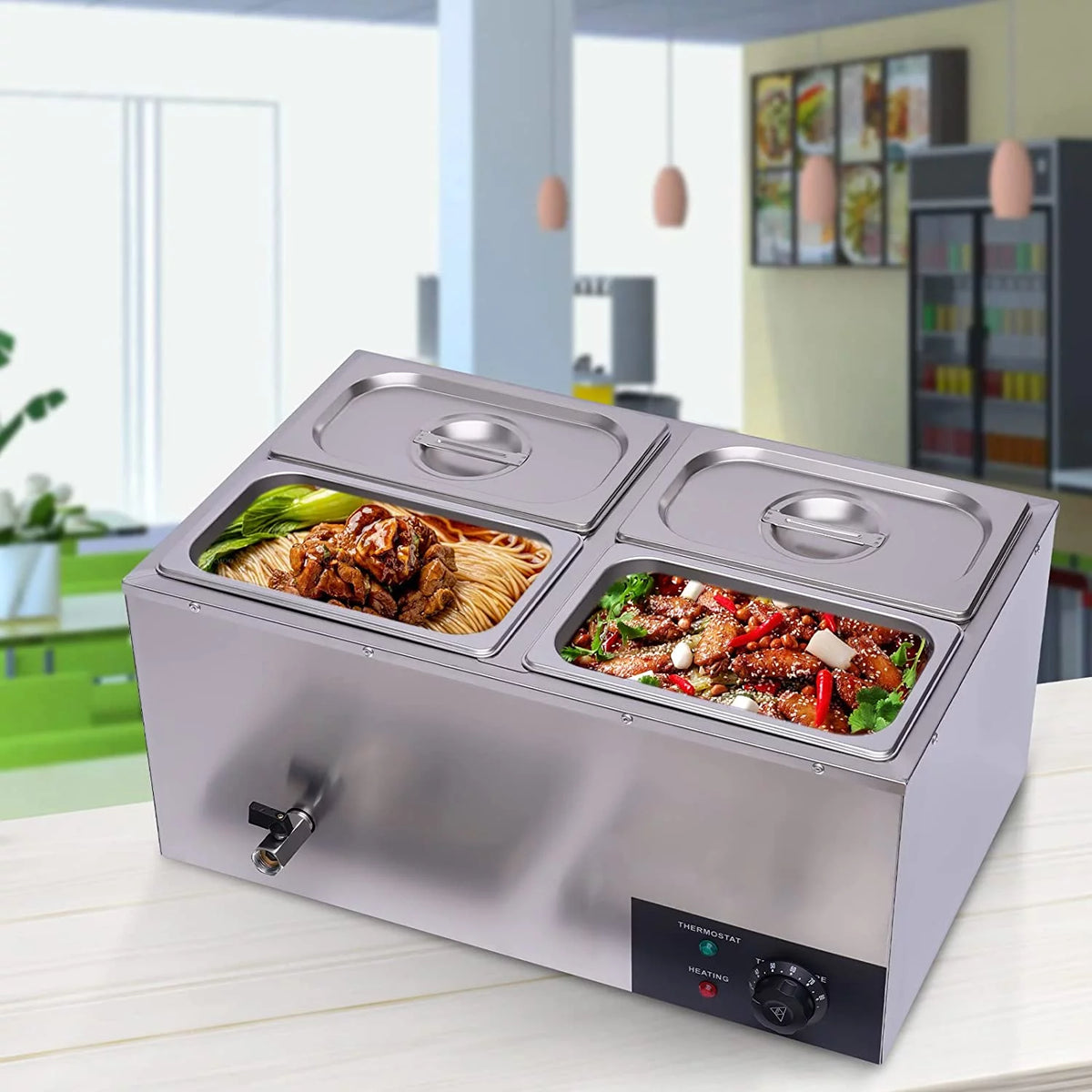 110V 4-Pan Commercial Food Warmer L171