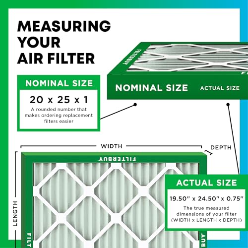 20x25x1 MERV 8 Pleated HVAC Air Filter 4-Pack H147
