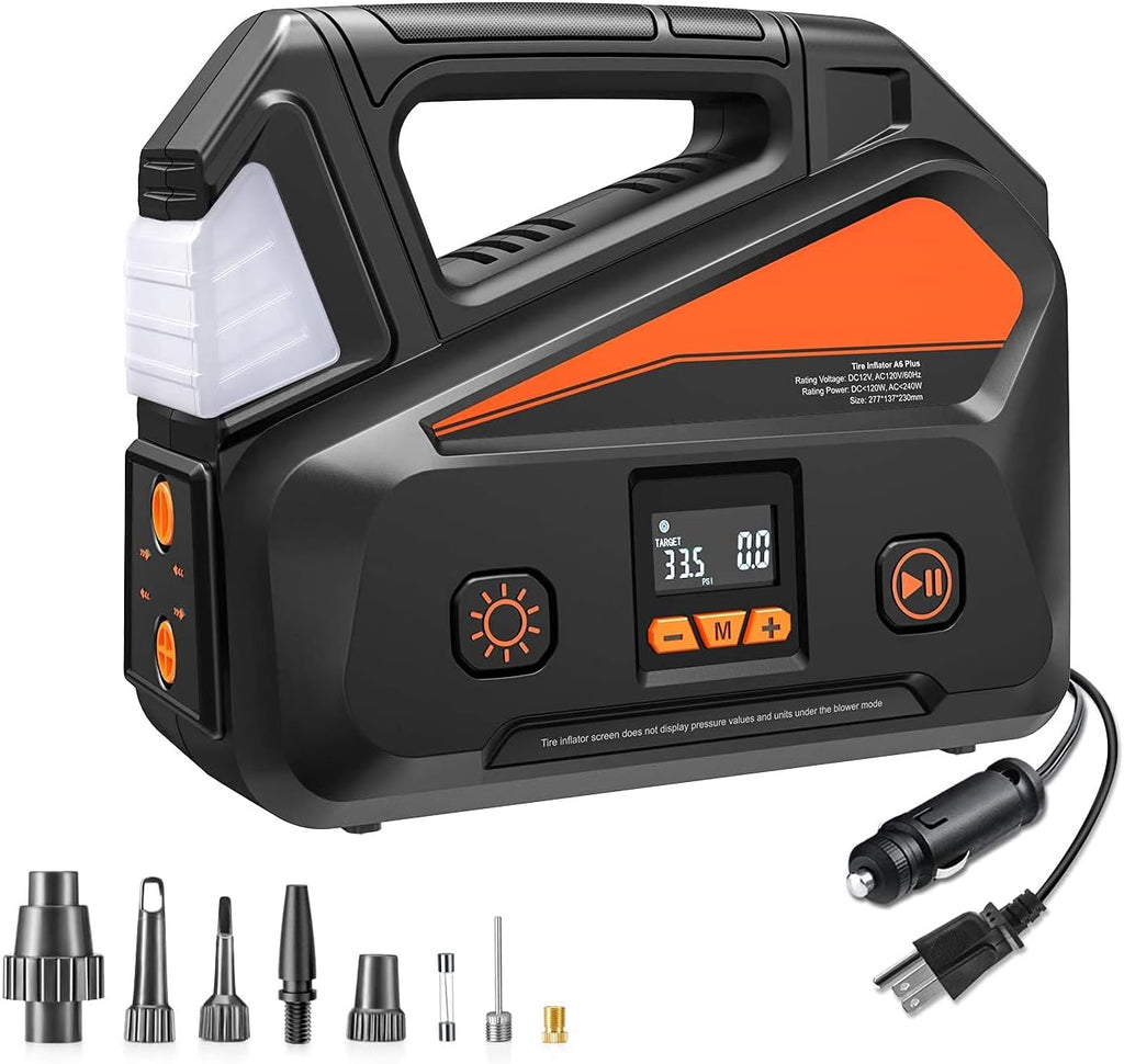 Car Tire Inflator Portable Air Compressor with Pressure Gauge, Pack of 2 I4403
