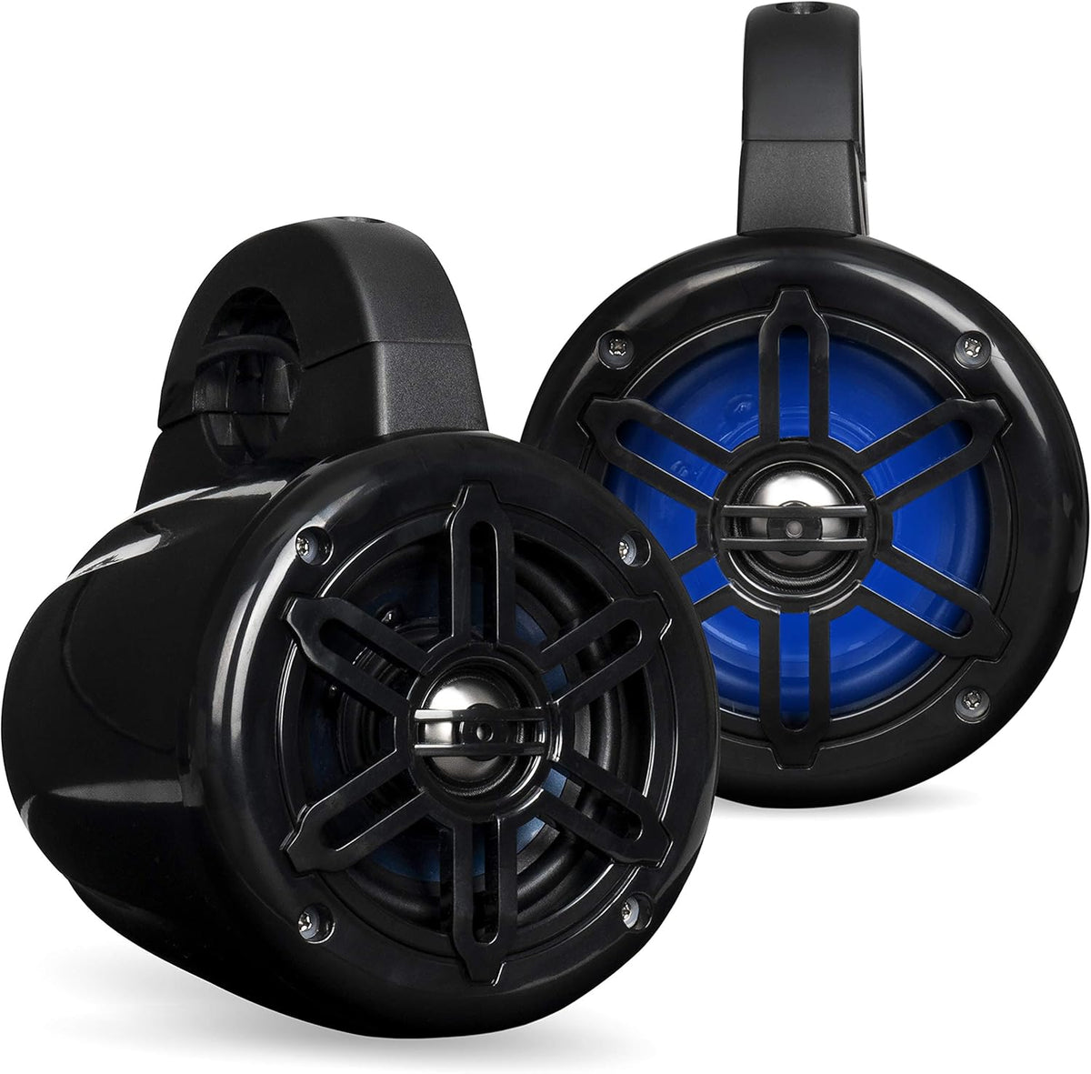 Pair of 400W 4-inch Speaker Pods with Blue LED Lighting Y573288
