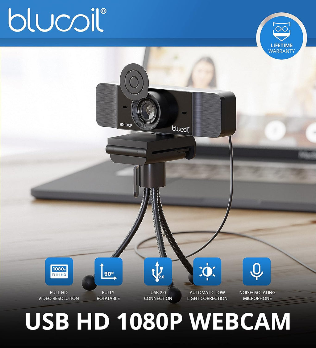 Noise Canceling Bluetooth Headset Bundle with USB Webcam and Conference Speakerphone O823