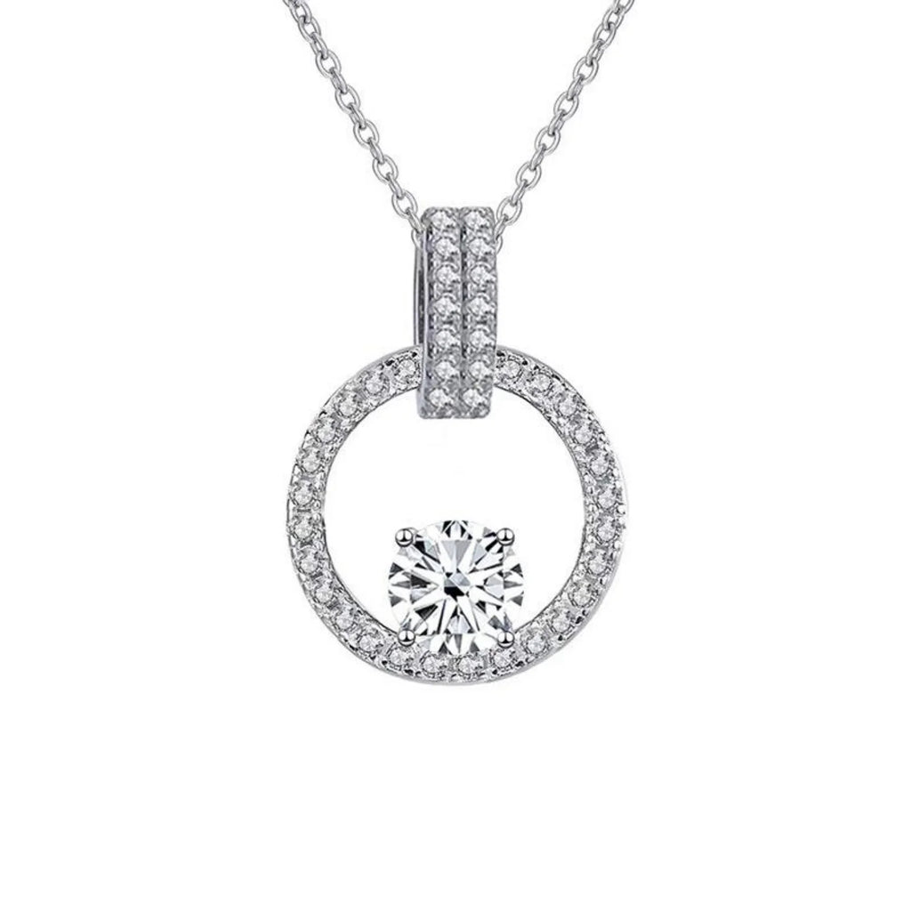 1CT Moissanite Pendant Necklace with Certificate B438