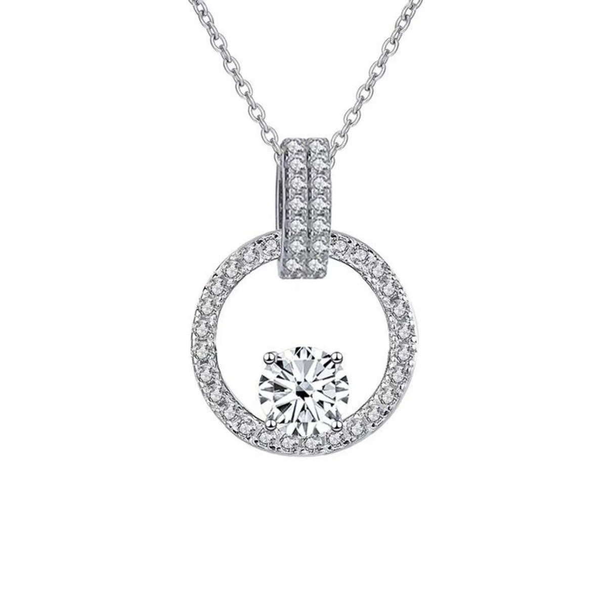 1CT Moissanite Pendant Necklace with Certificate B438