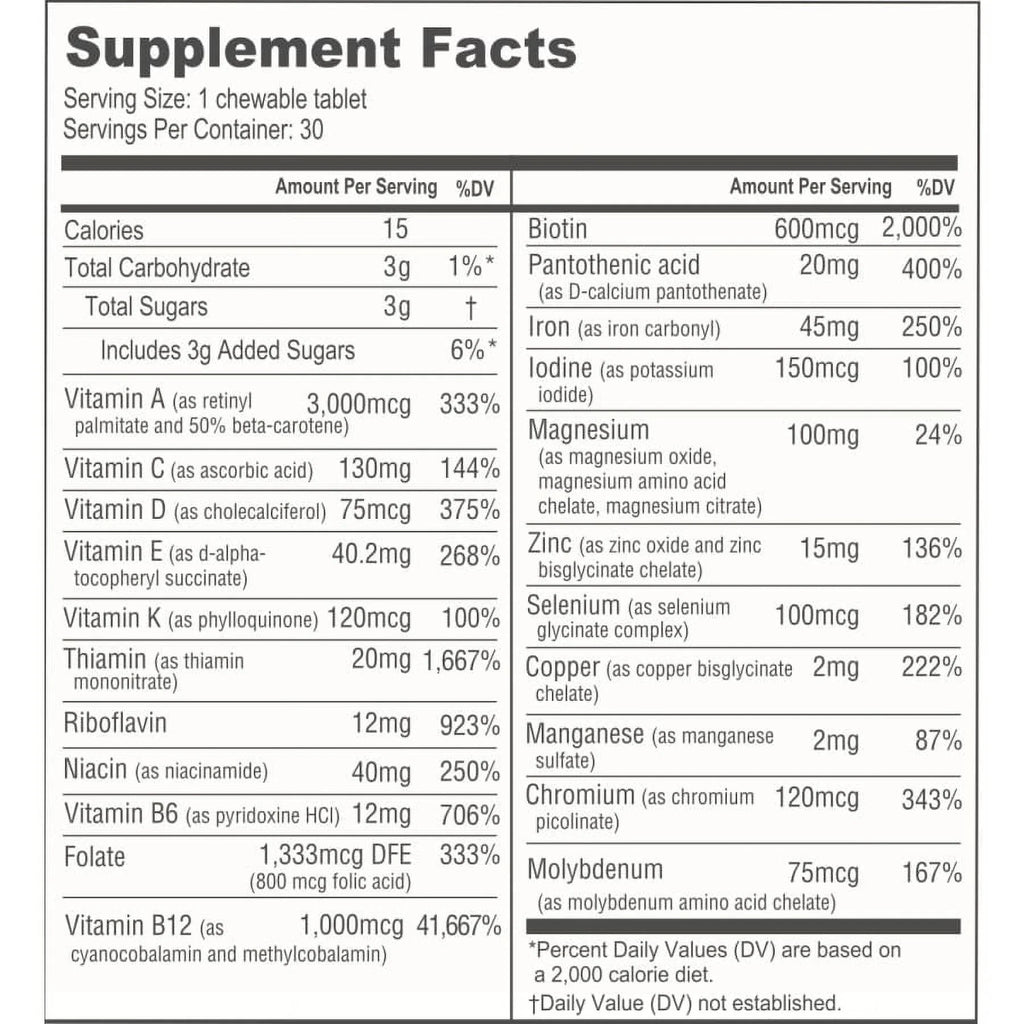 Chewable Bariatric Multivitamin with Iron and Calcium Citrate Soft Chews Z9113