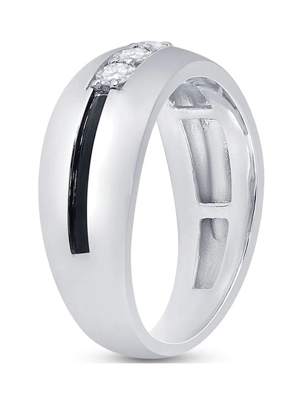 10kt White Gold Mens Diamond Wedding Band Ring 1/2 Cttw Size 8 Q139985