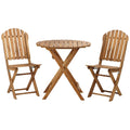 Set of 3 Acacia Wood Table and Chairs G20193