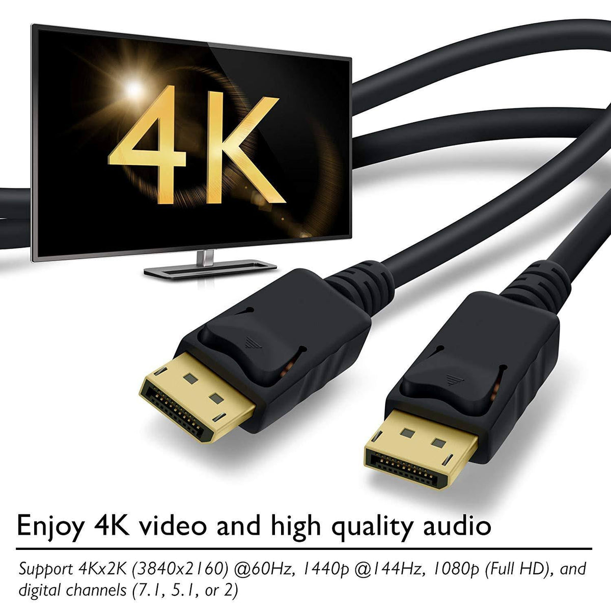 Gold Plated DisplayPort to DisplayPort Cable 10 Feet Black M507168