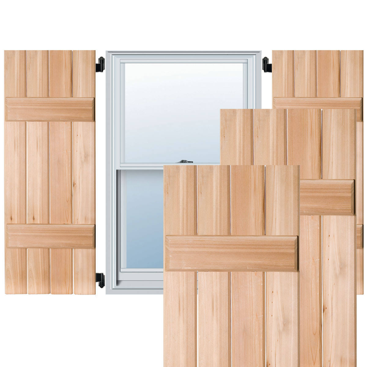 Real Wood Pine Board-n-Batten Shutters U909
