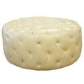Ivory Bonded Leather Ottoman V937085