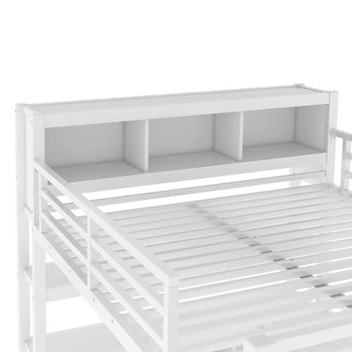 Queen Size Black Metal Loft Bed with Desk and Wardrobe H114353