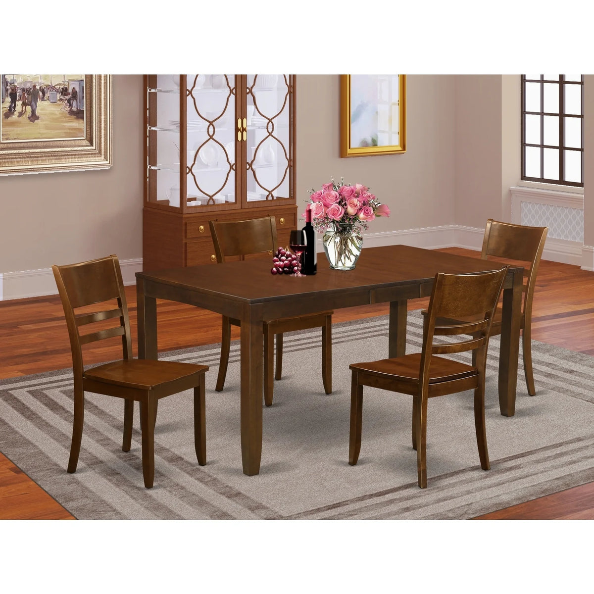 Dining Set Table With Leaf And Dining Chairs P39453