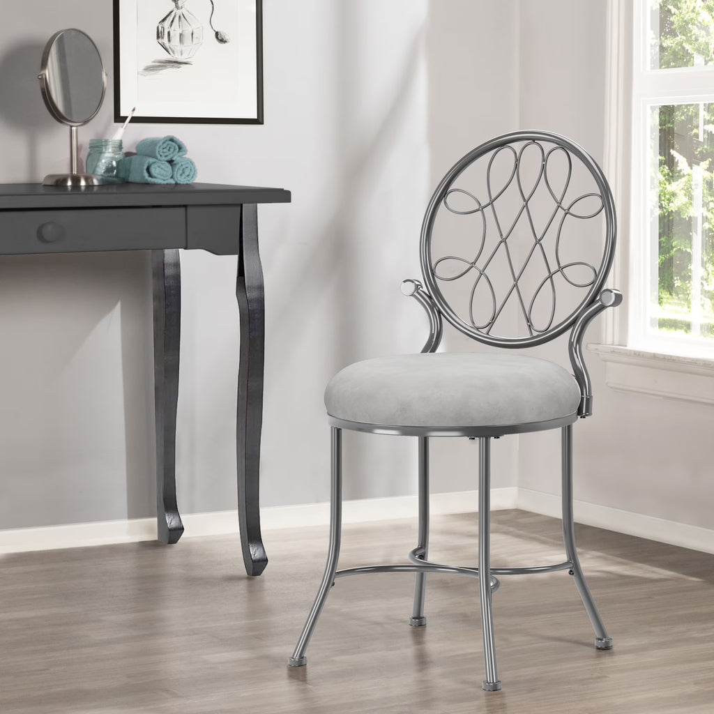 Chrome Metal Vanity Stool C683