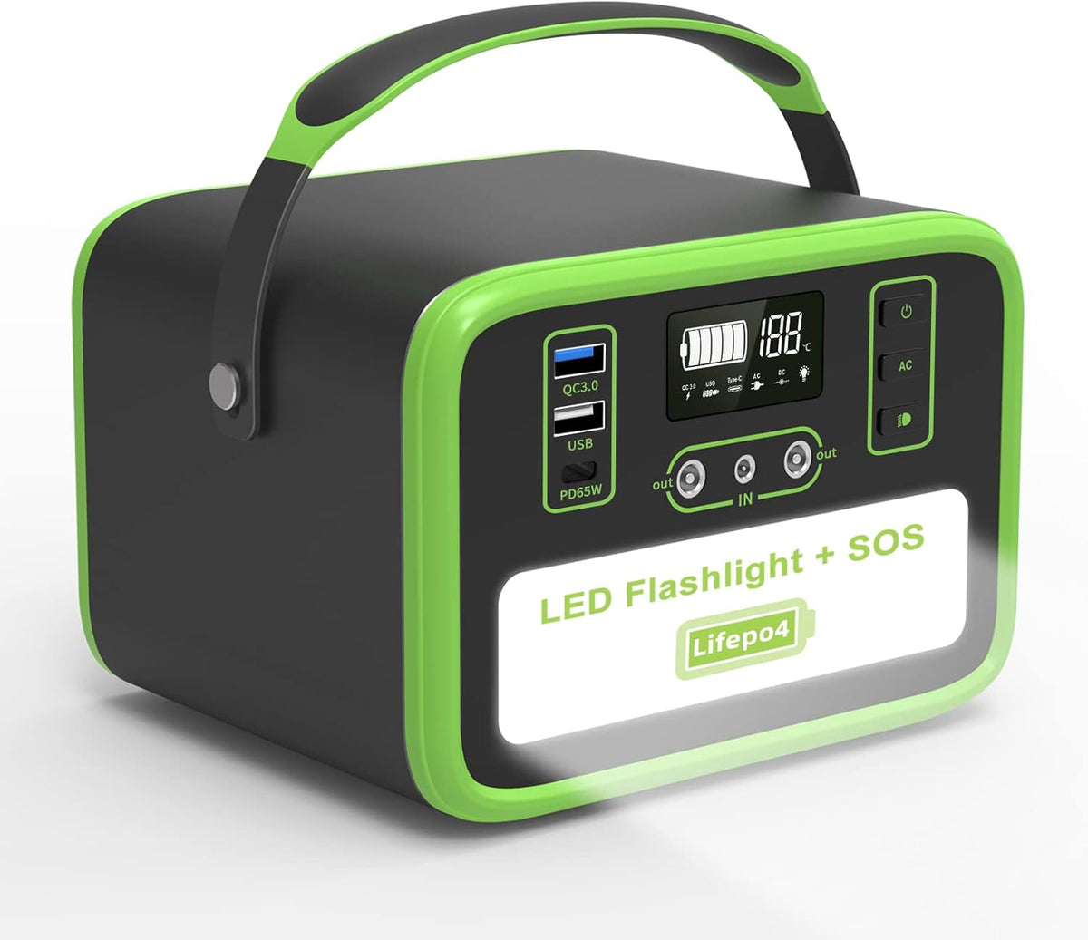Portable Power Station 161Wh 50400mAh Solar Generator 150W Peak 300W with USB-C PD 65W G323