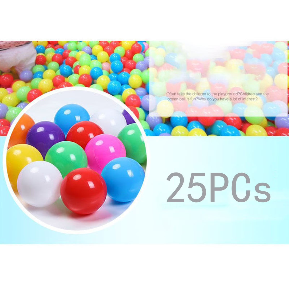 50PCS 5.5cm Colorful Soft Plastic Ocean Balls V7299