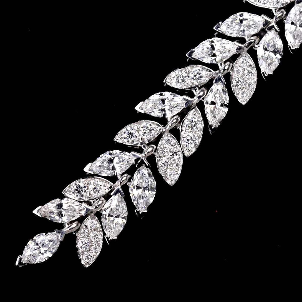 Victoria Vine Drop Diamond Earrings Platinum Pierced D41789