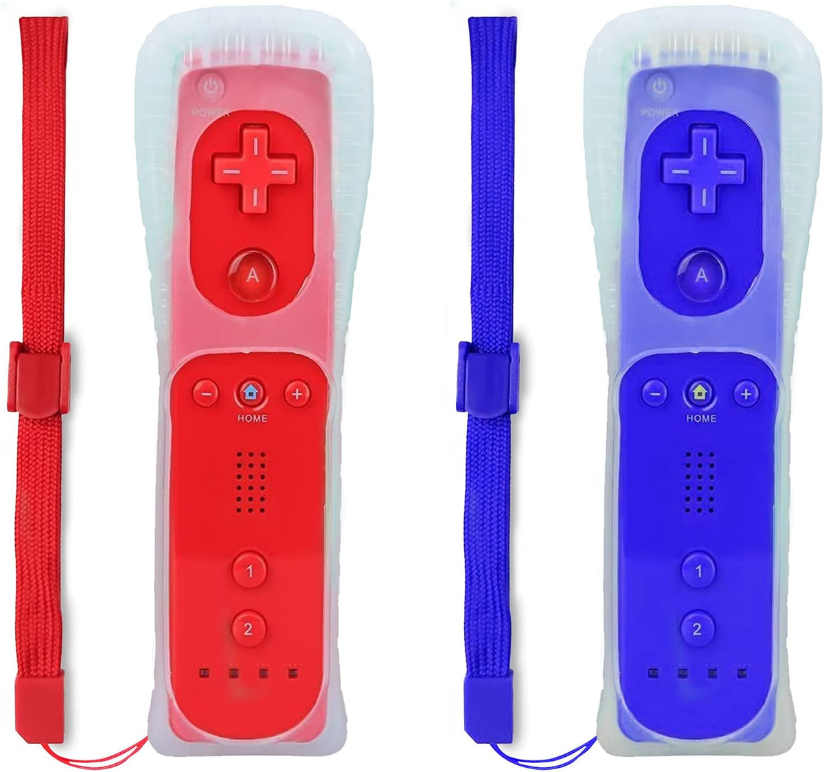 2 Pack Wii Wireless Controller with Silicone Case and Wrist Strap M3706