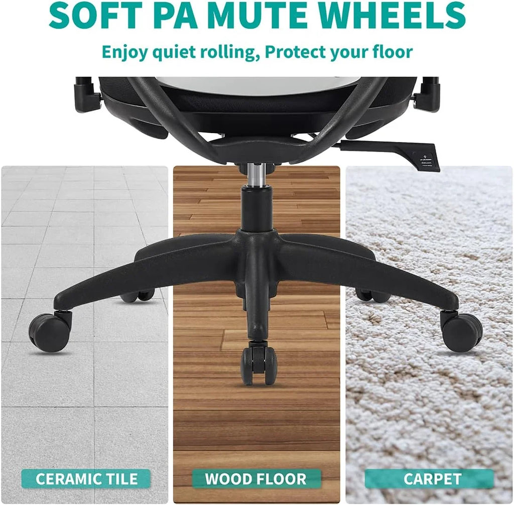 Gray Ergonomic Office Chair with 2D Armrest X539663