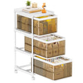 3 Drawer Plastic Storage Organizer with Wheels H3201