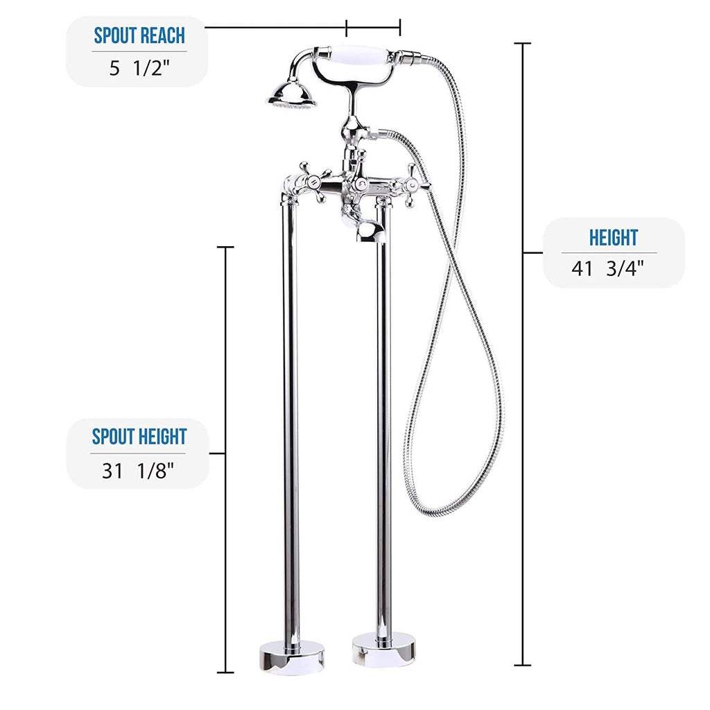 Freestanding Tub Filler Faucet with Hand Shower D67495