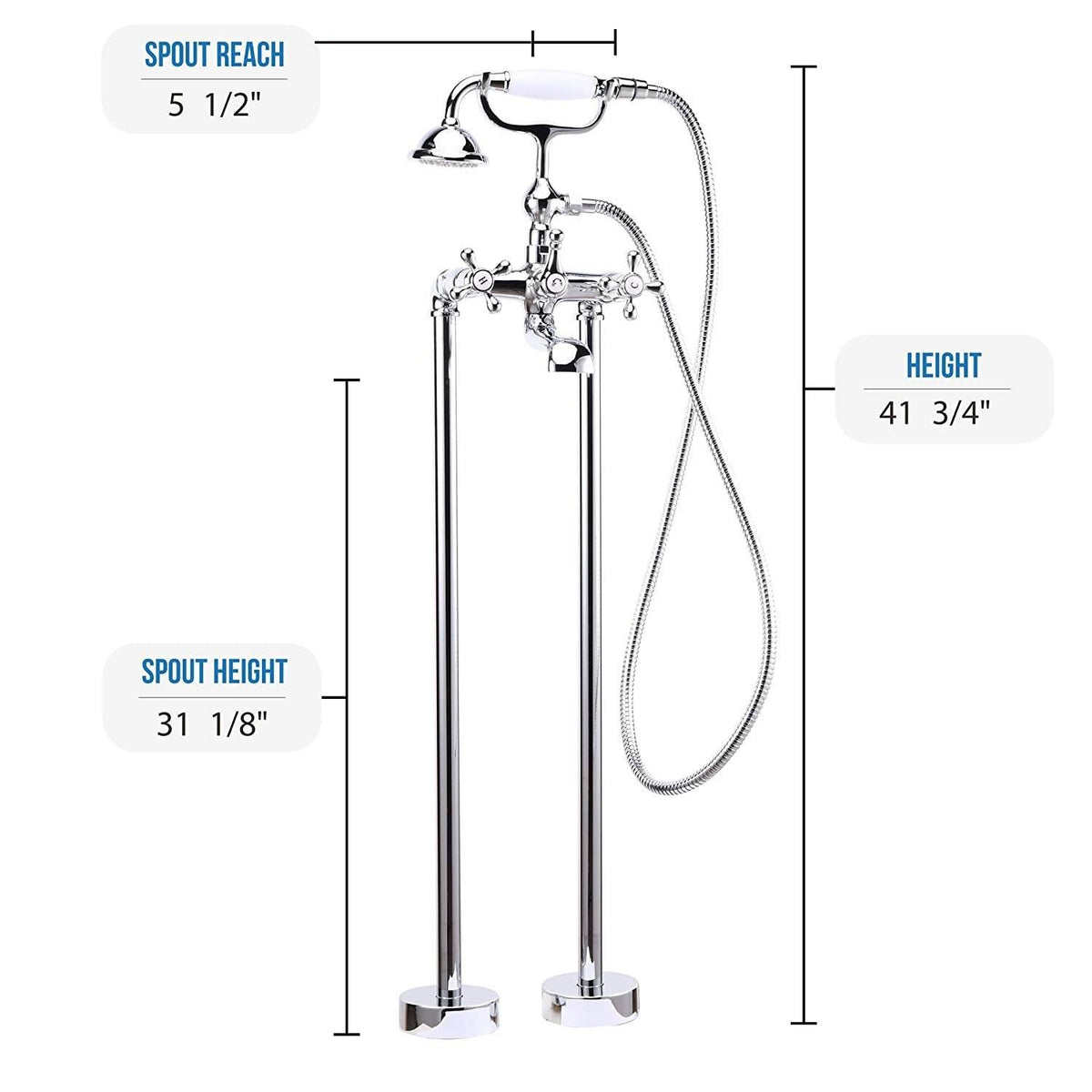 Freestanding Tub Filler Faucet with Hand Shower D67495