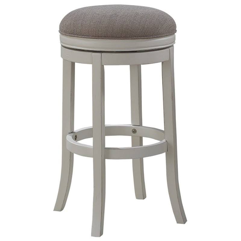 Distressed Antique White Backless Bar Stool E482591