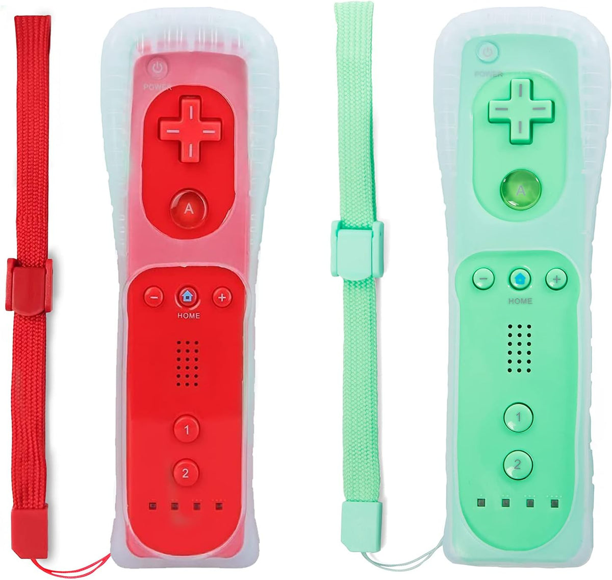 2 Pack Wii Wireless Controller with Silicone Case and Wrist Strap M3706