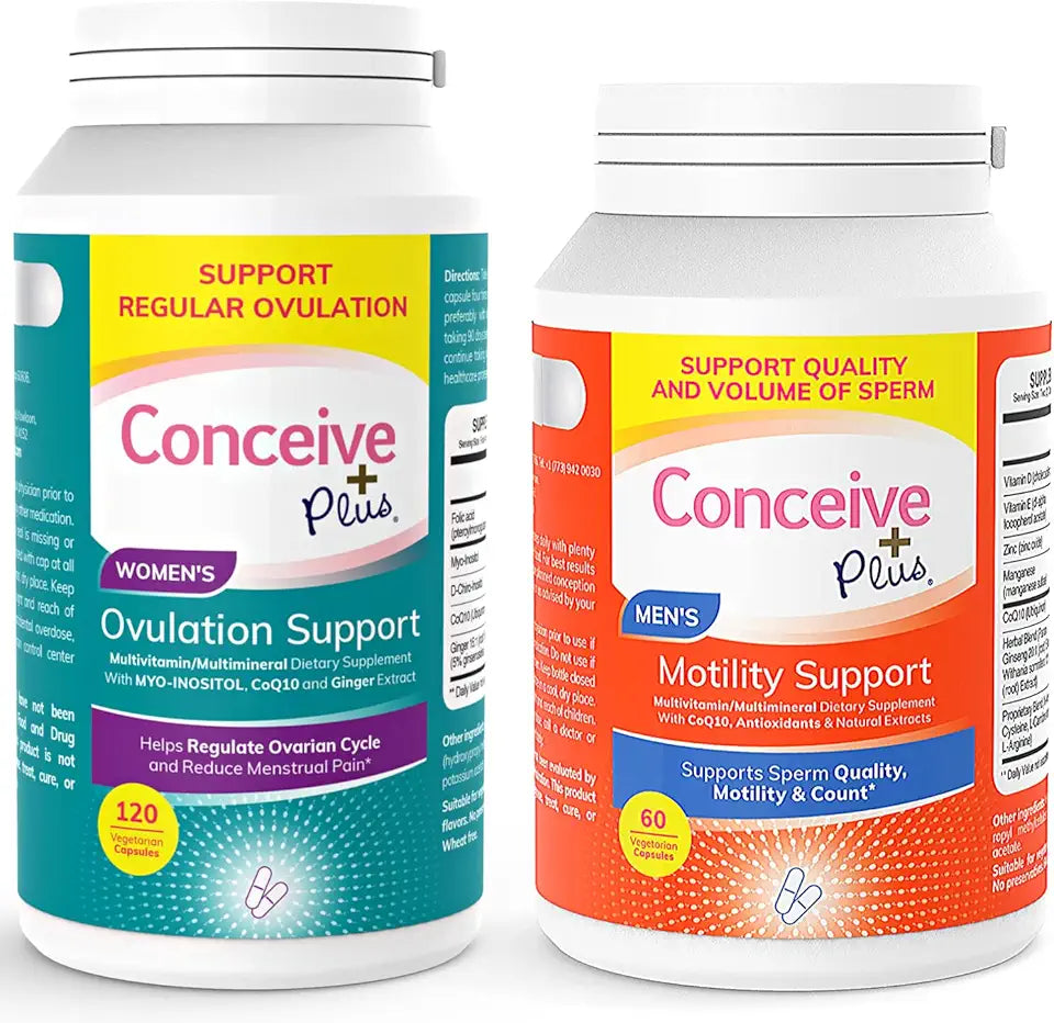 Ovulation PCOS Support 120 Capsules + Motility Support 60 Capsules Bundle Y5410