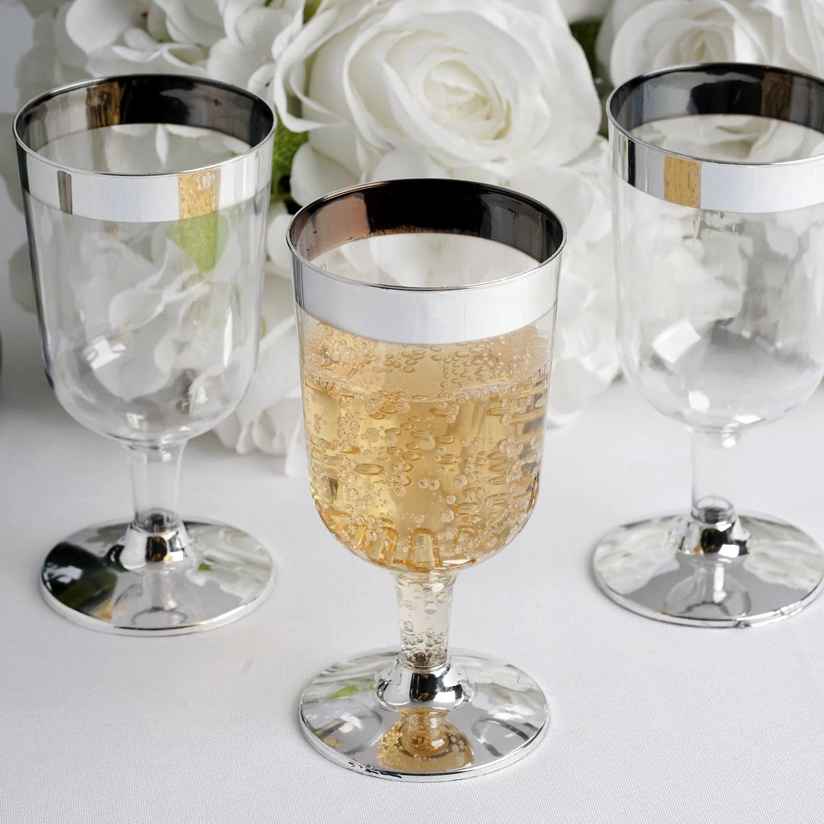 55 Pcs 6oz Disposable Plastic Wine Glass Y772