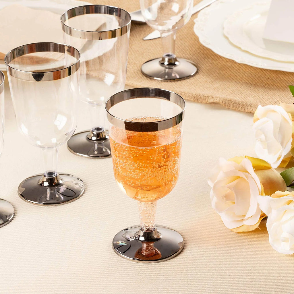 55 Pcs 6oz Disposable Plastic Wine Glass Y772